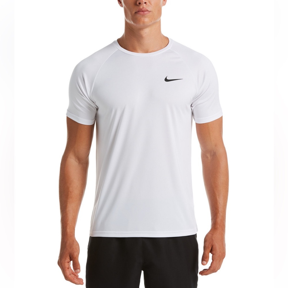 NIKE Men’s Dri-Fit UPF 40+ Hydroguard Swim Shirt White Medium